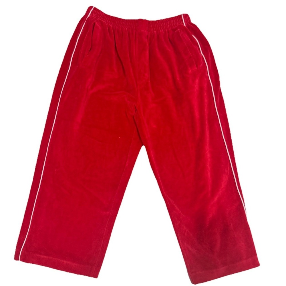 Vintage Sweatsedo Baggy Red Velour Sweatpants Youth Size XL Rap Hip Hop 90s